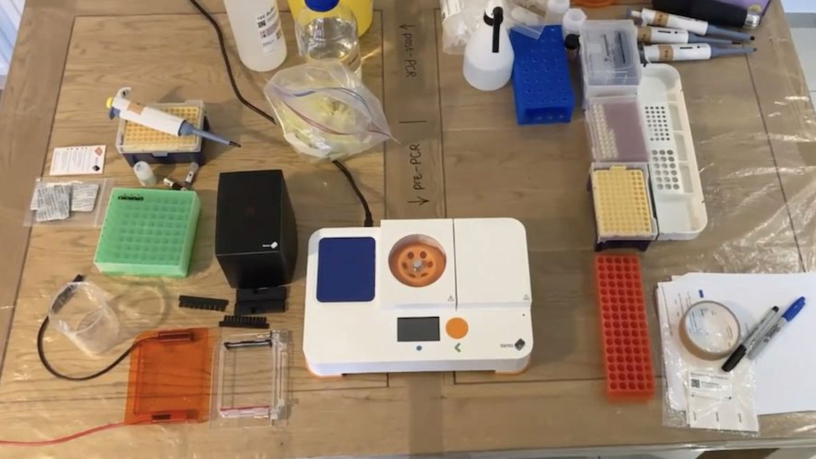 A PCR lab on the kitchen table