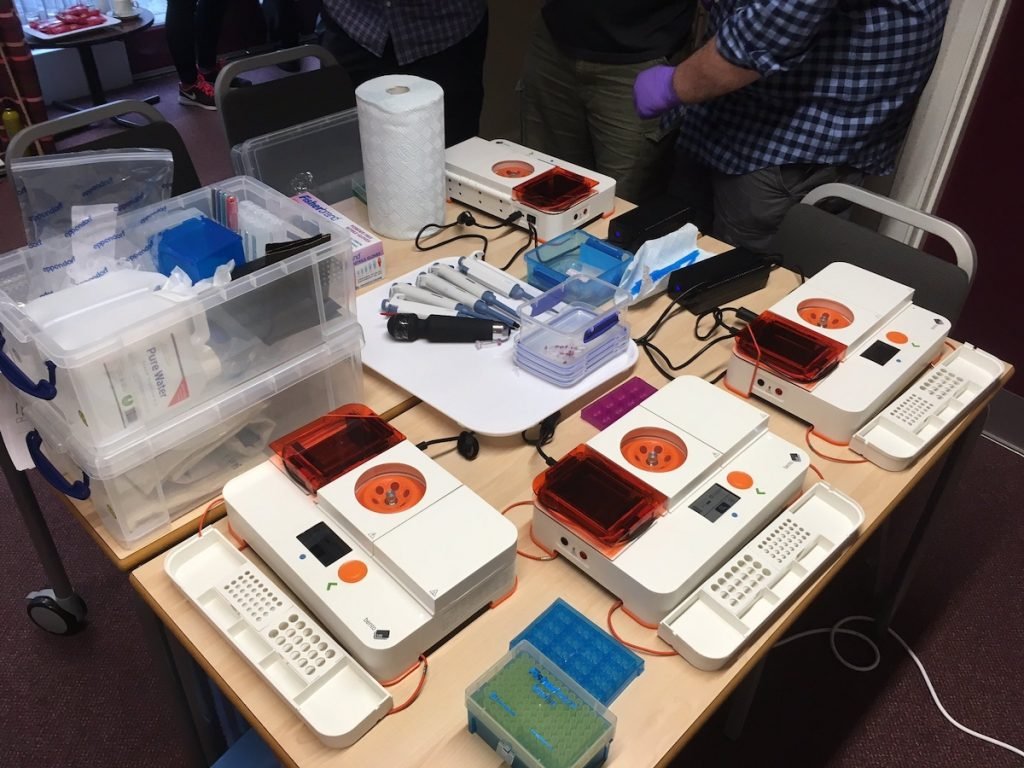 Bento Lab setup at the British Mycological Society Workshop 2019